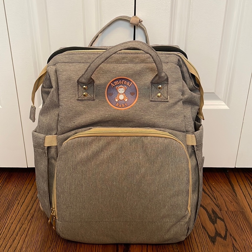 Gray Convertible Diaper Bag